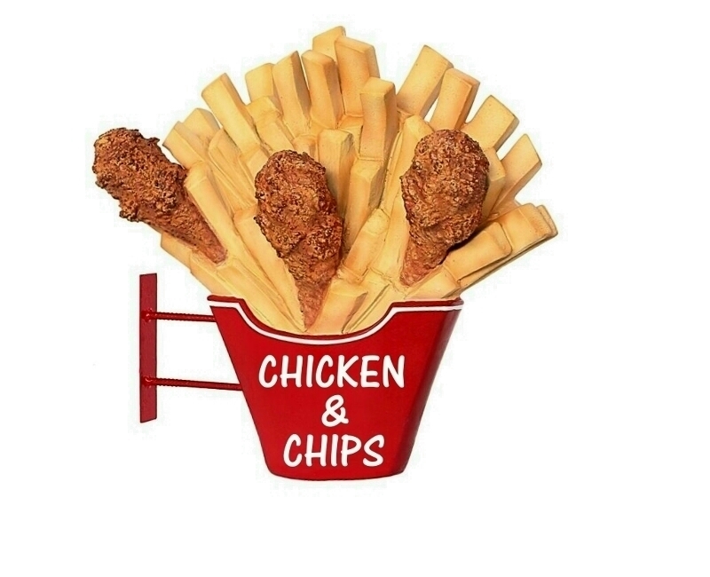 Fried Chicken & Chips Advertising Display