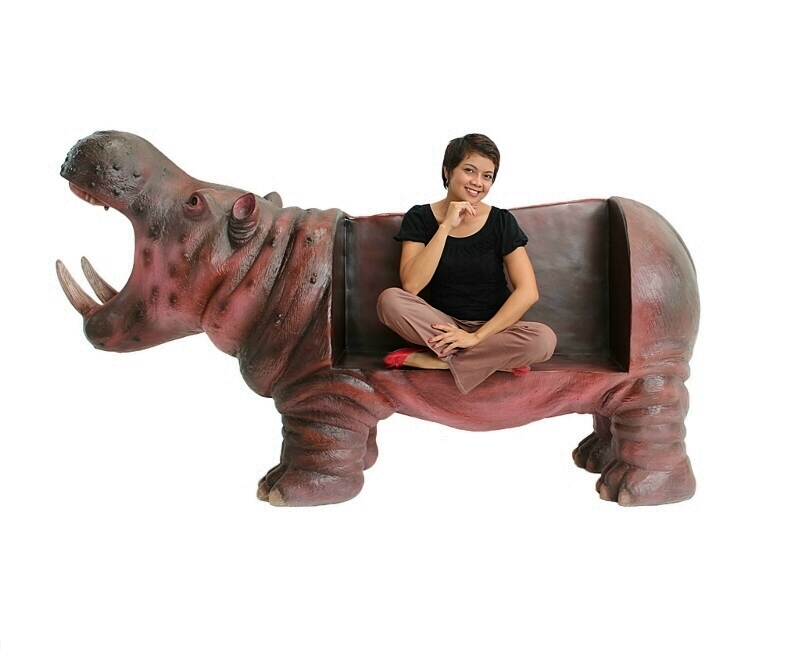 Life Size Hippo Bench Seat