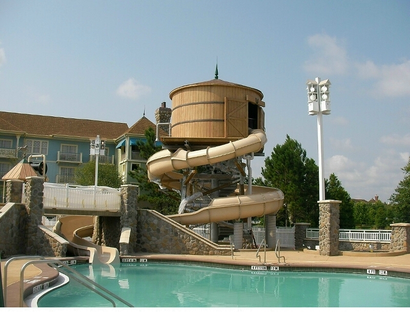 Fiberglass Wood Effect Water Barrel Slide
